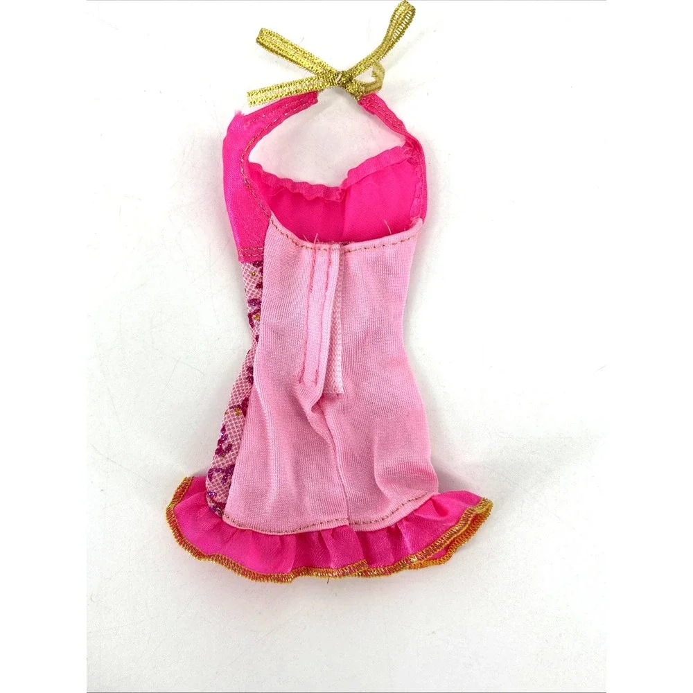 2010 Barbie Fashionistas‎ Sweetie PINK Lace Halter Dress Mini Ruffle Party